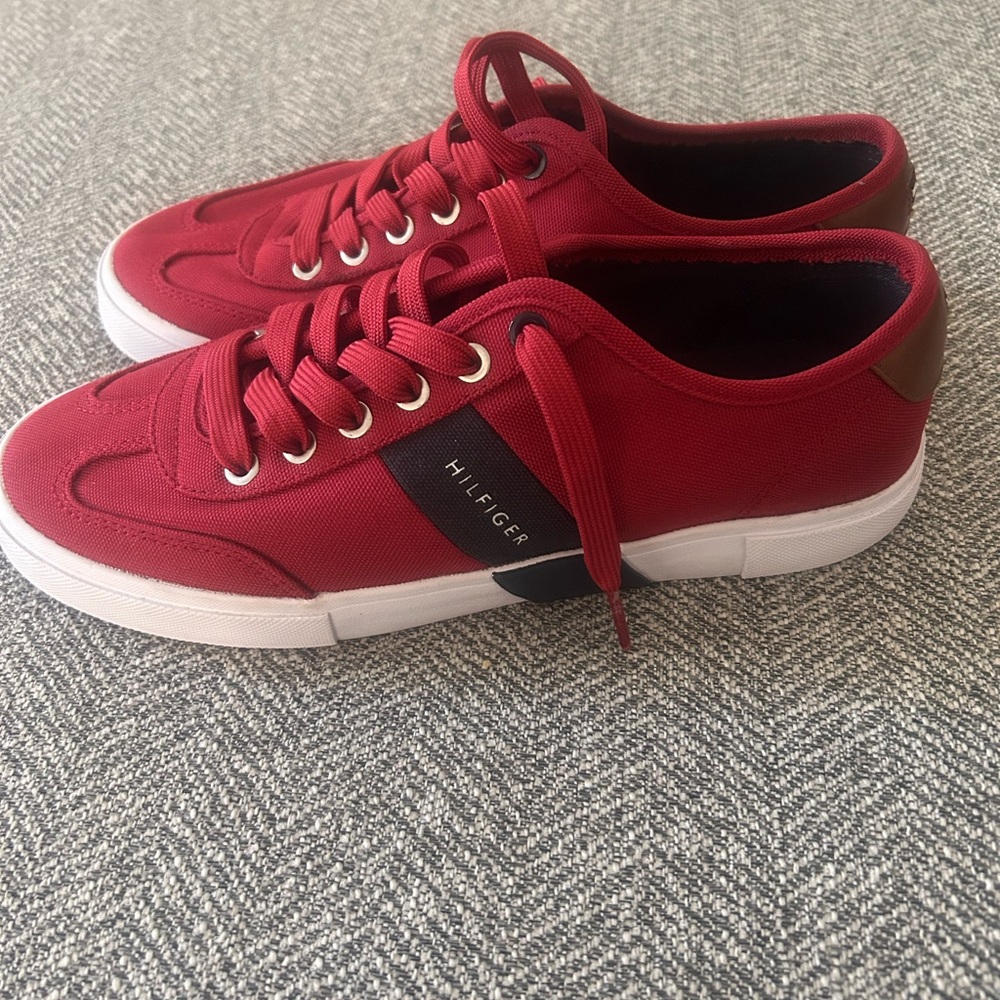 Tommy Hilfiger Red Canvas Sneakers - Picture 3 of 8